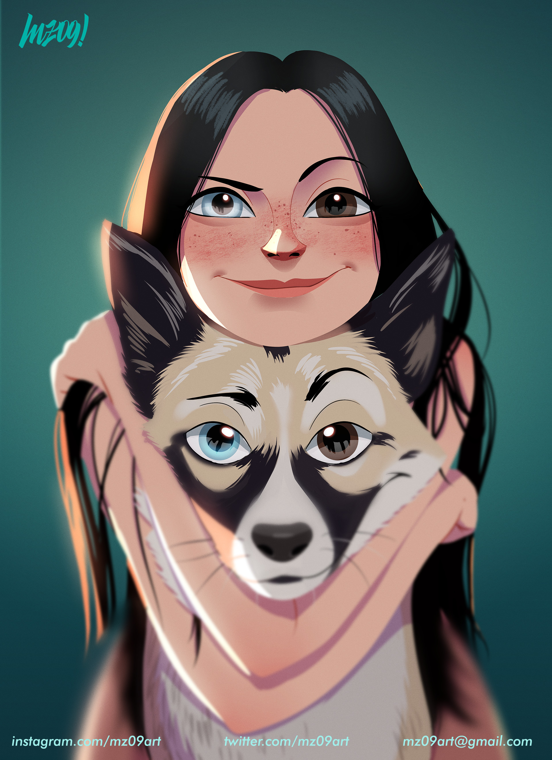 ArtStation Girl and the dog