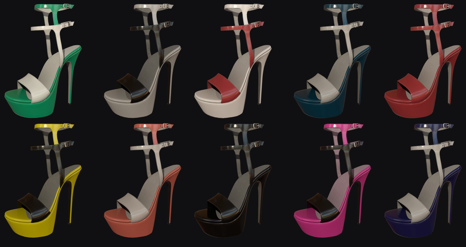 High Heel Sandals - colour variations 