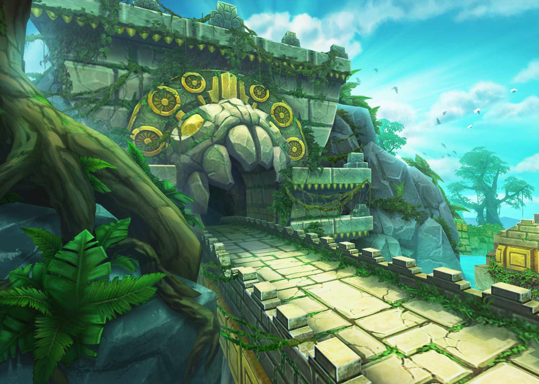 Temple Run: Treasure Hunters [Redemption Games]  Jungle temple, Fantasy  art landscapes, Fantasy landscape