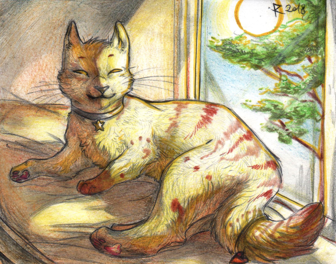 Another Artfight revenge! AHHH! A warm, safe, happy cat called Tami, that belongs to Icewither. Yes, we love drawing cats.