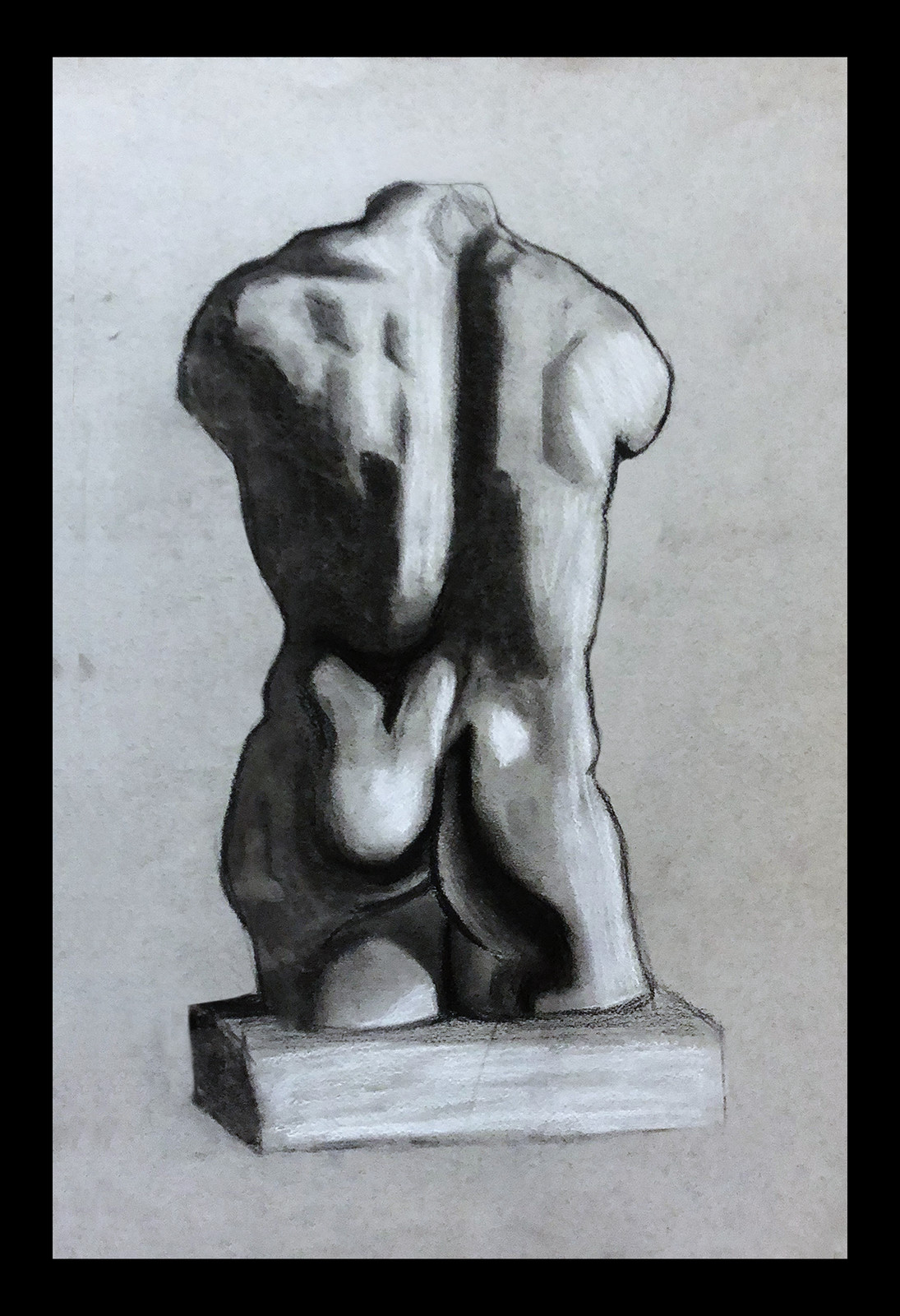 Charcoal on colored paper 36.6 cm × 60.96 cm