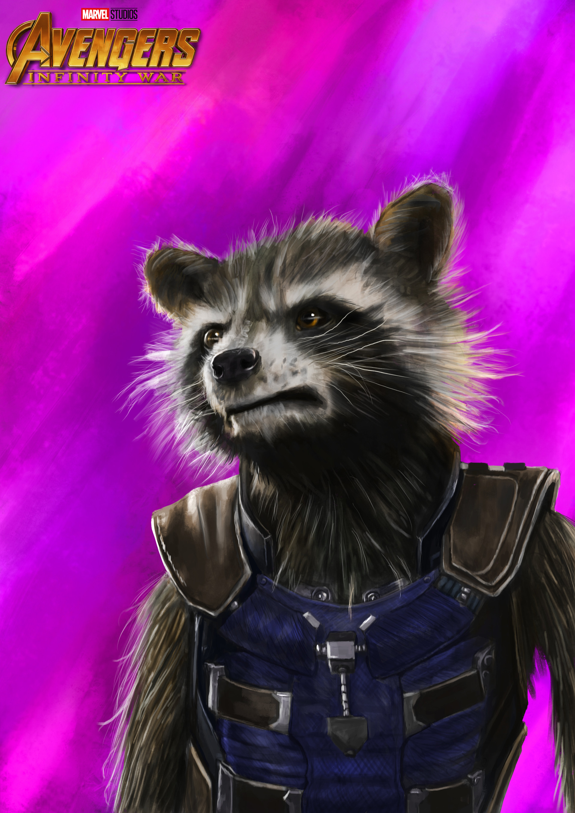 Gislaine Avila Rocket Raccoon Avengers Infinity War Fanart