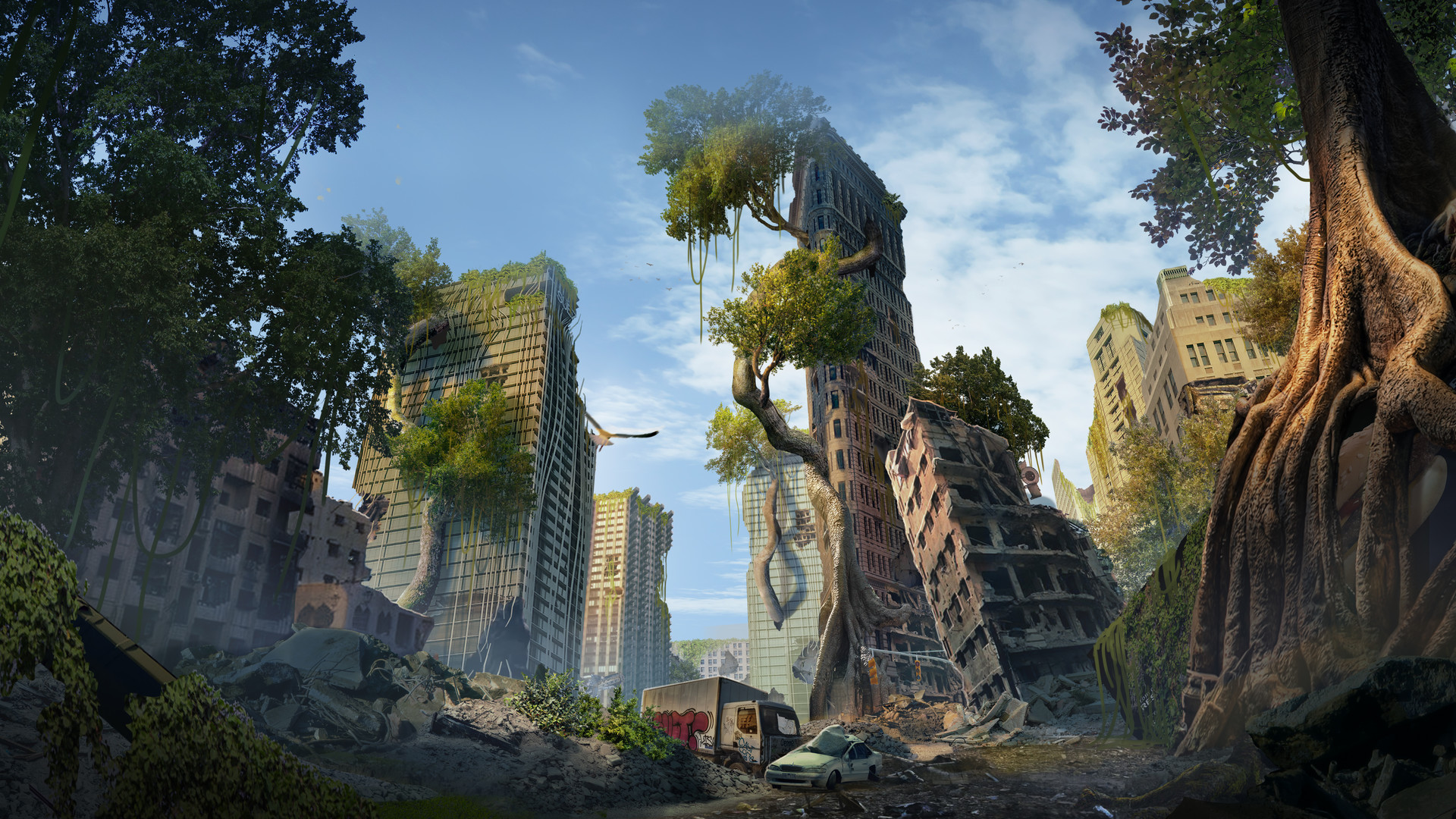 Artstation Post Apocalyptic City Chan Kai Hong