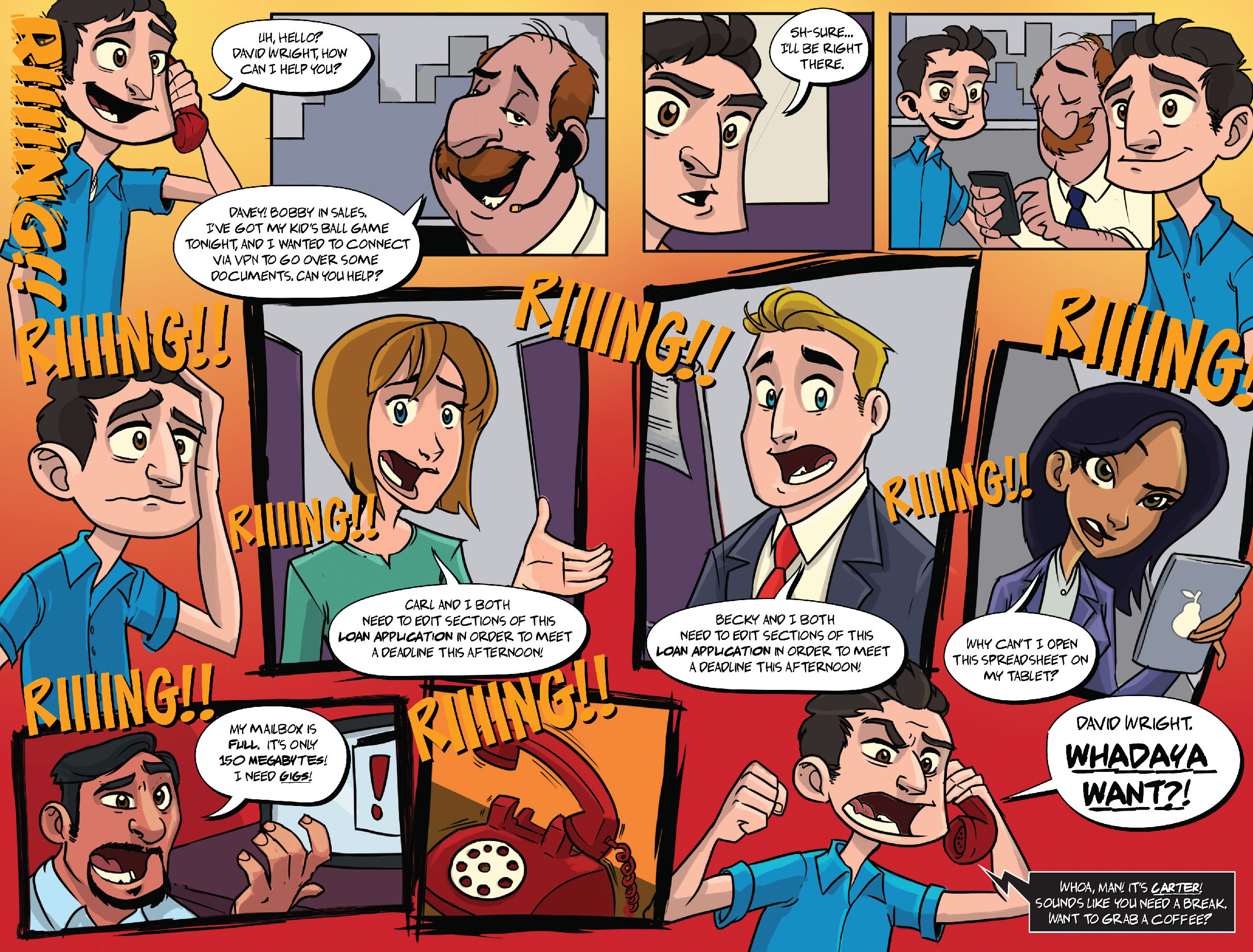 Spread from issue #1, "Attack of the Aging Infrastructure." 
