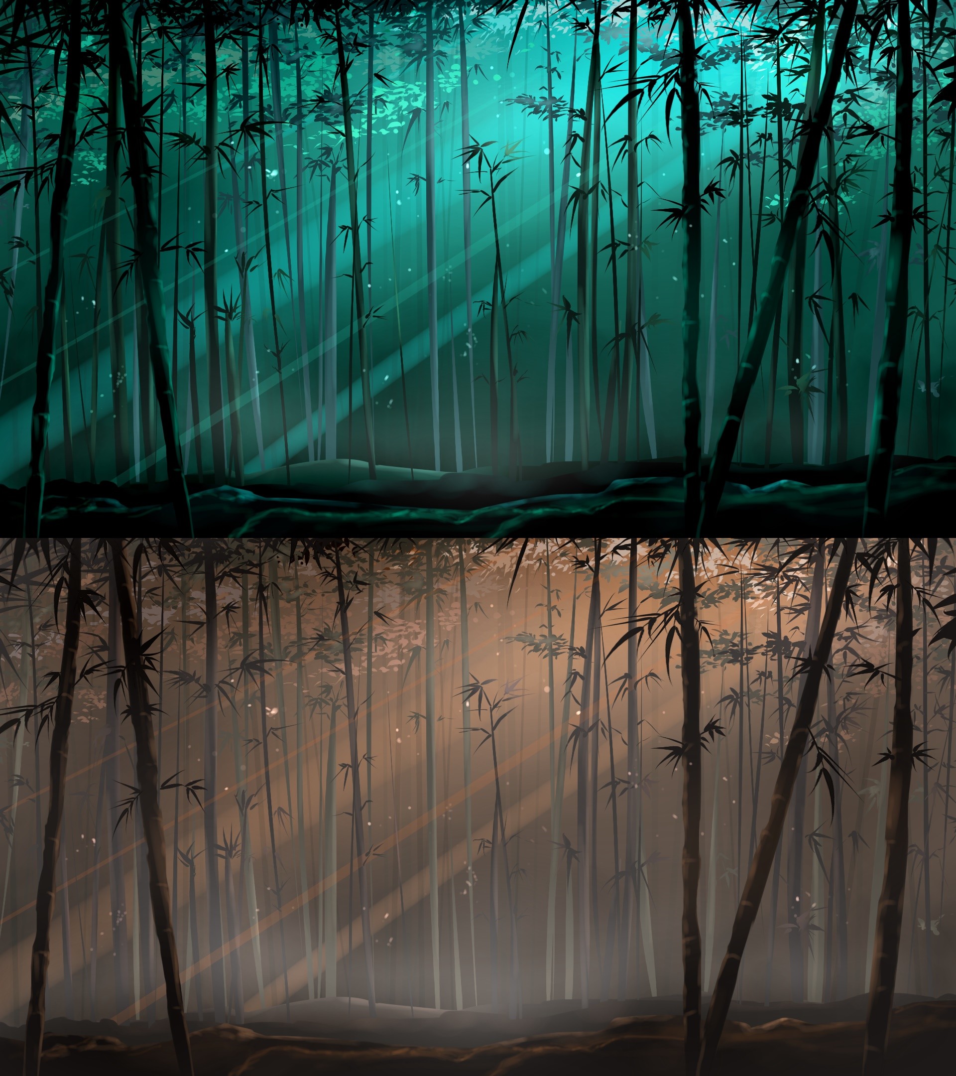 Artstation Bamboo Forest Background Ola Niewiarowska