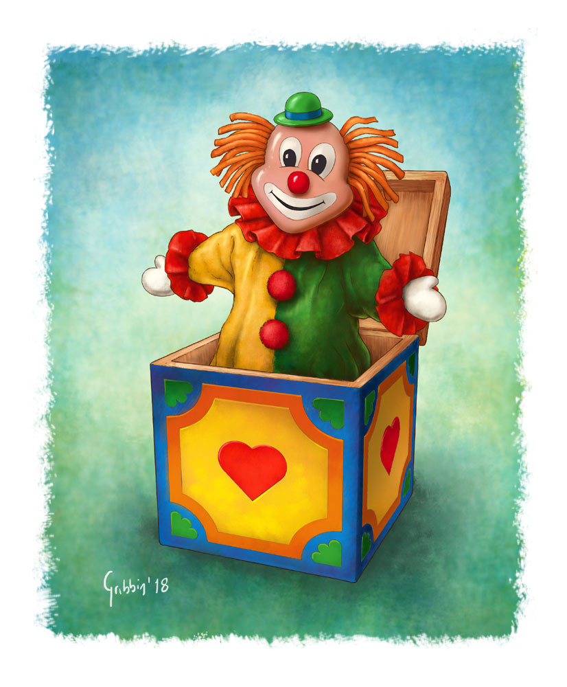 Включи клоун коробки. Шкатулка с клоуном. Коробка с клоуном. Клоун в коробке. Клоун в коробочке.