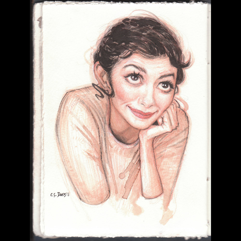 initial sketch - pencil and ink wash on watercolor paper
