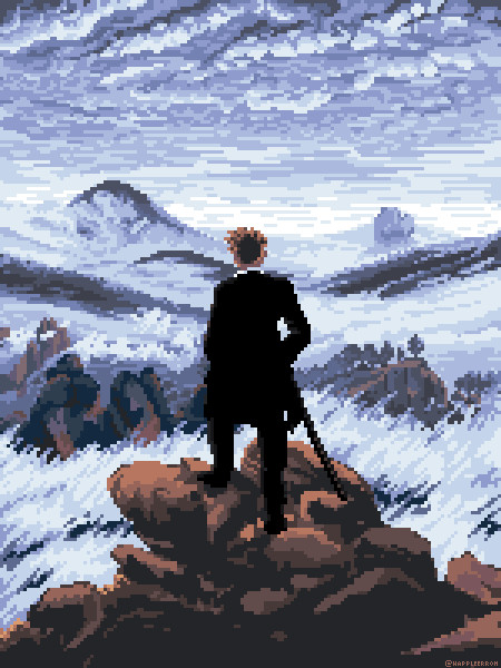 Artstation Wanderer Above The Sea Of Fog Pixelised Pierre Morreel
