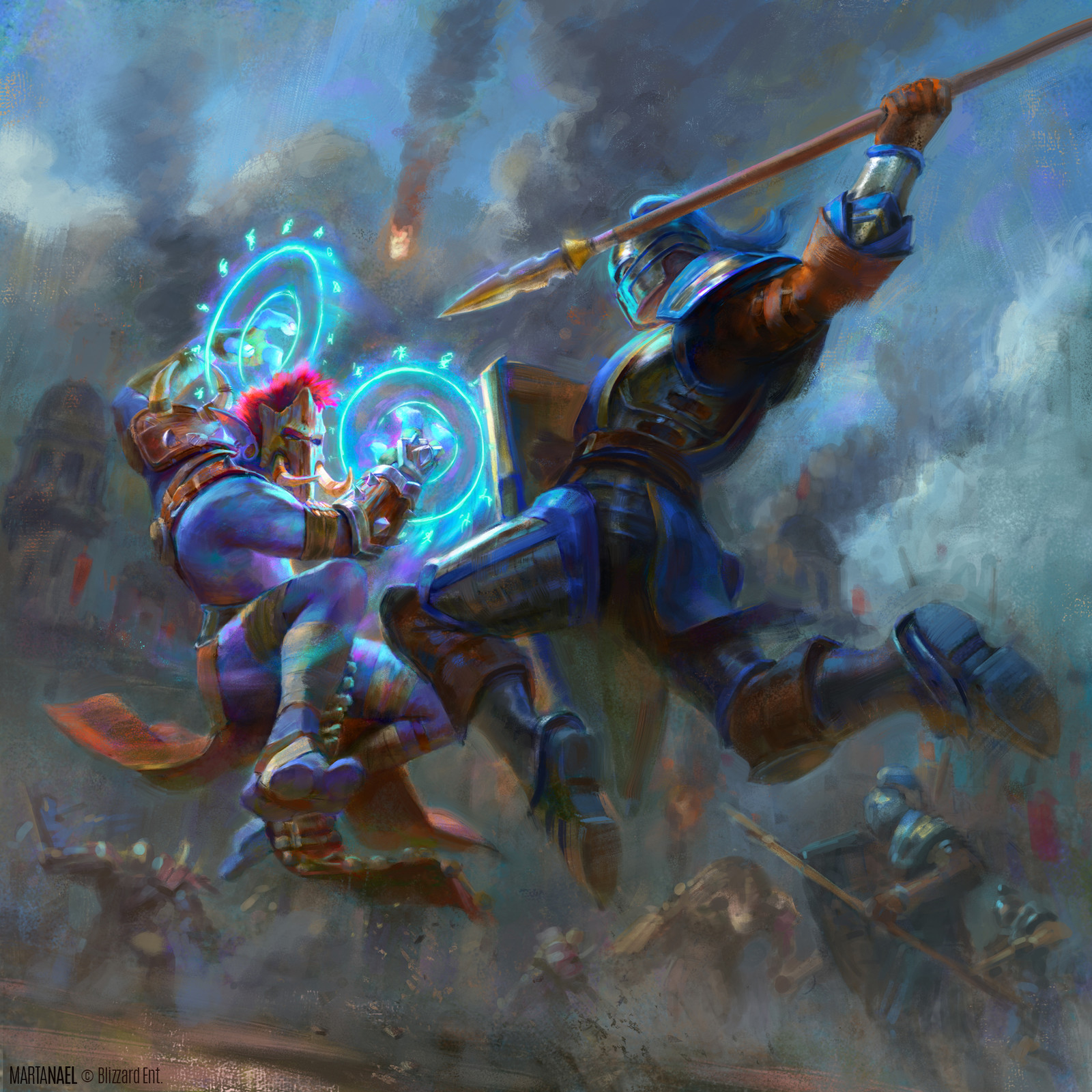 Troll vs Footman warrior - Battle for Azeroth promo art