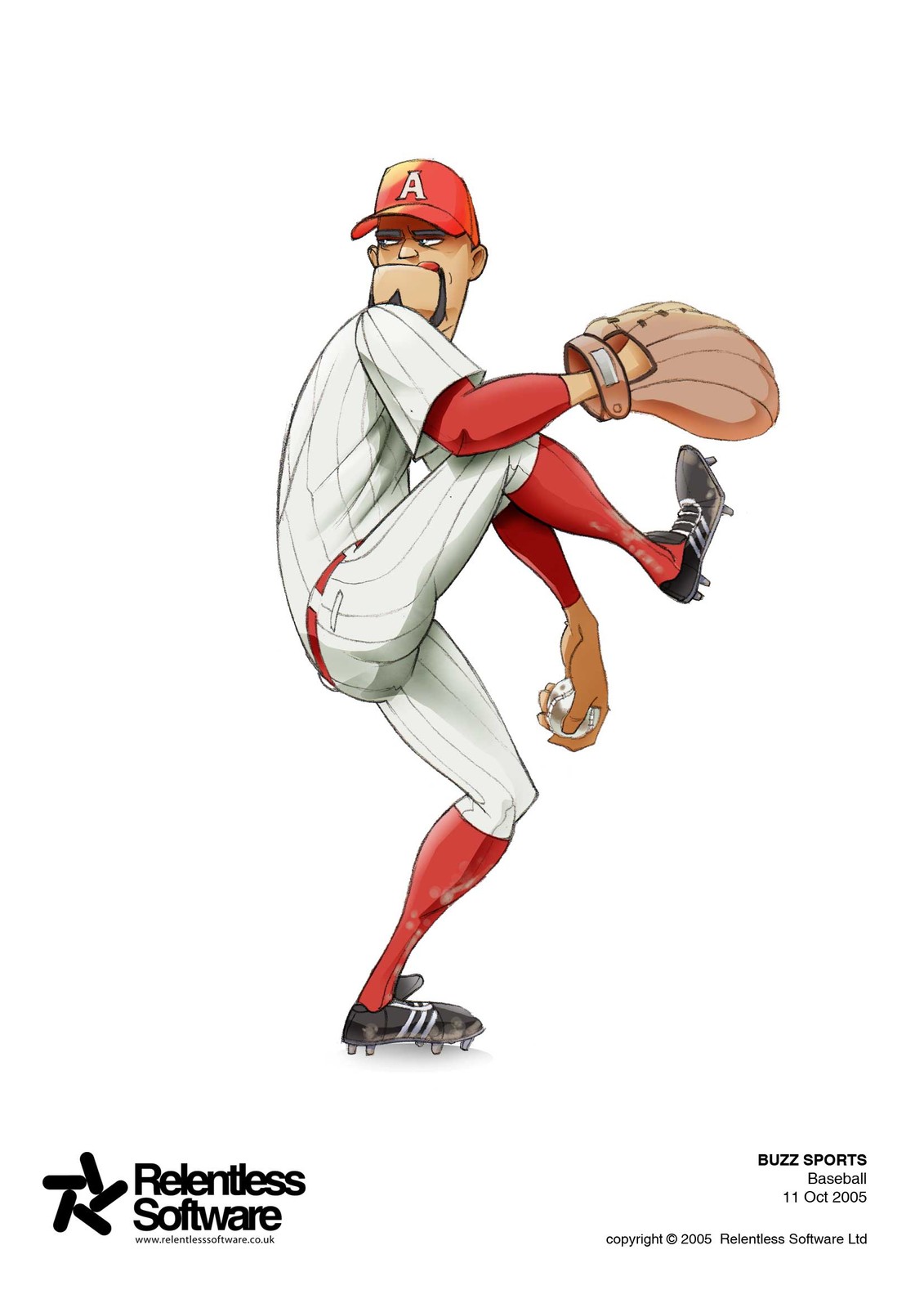 Baseball player concept for BUZZ Game.