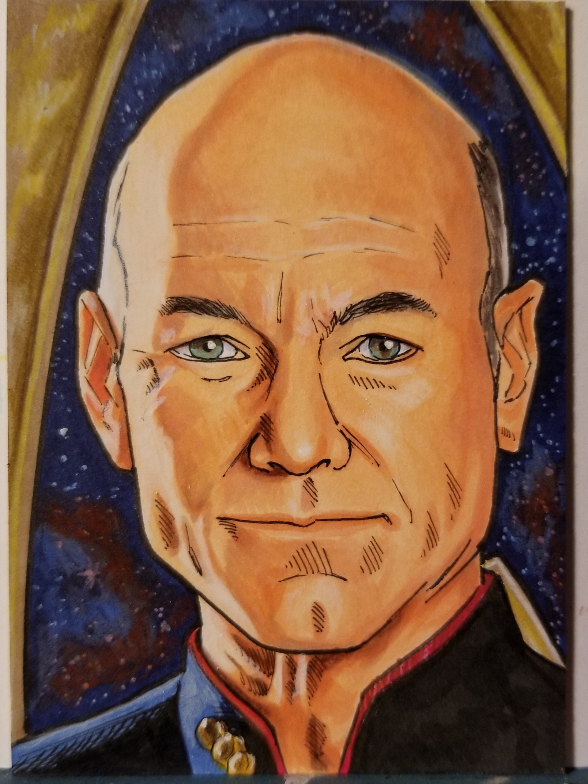 Artstation Star Trek The Next Generation Picard Sketch Card Tom Amici