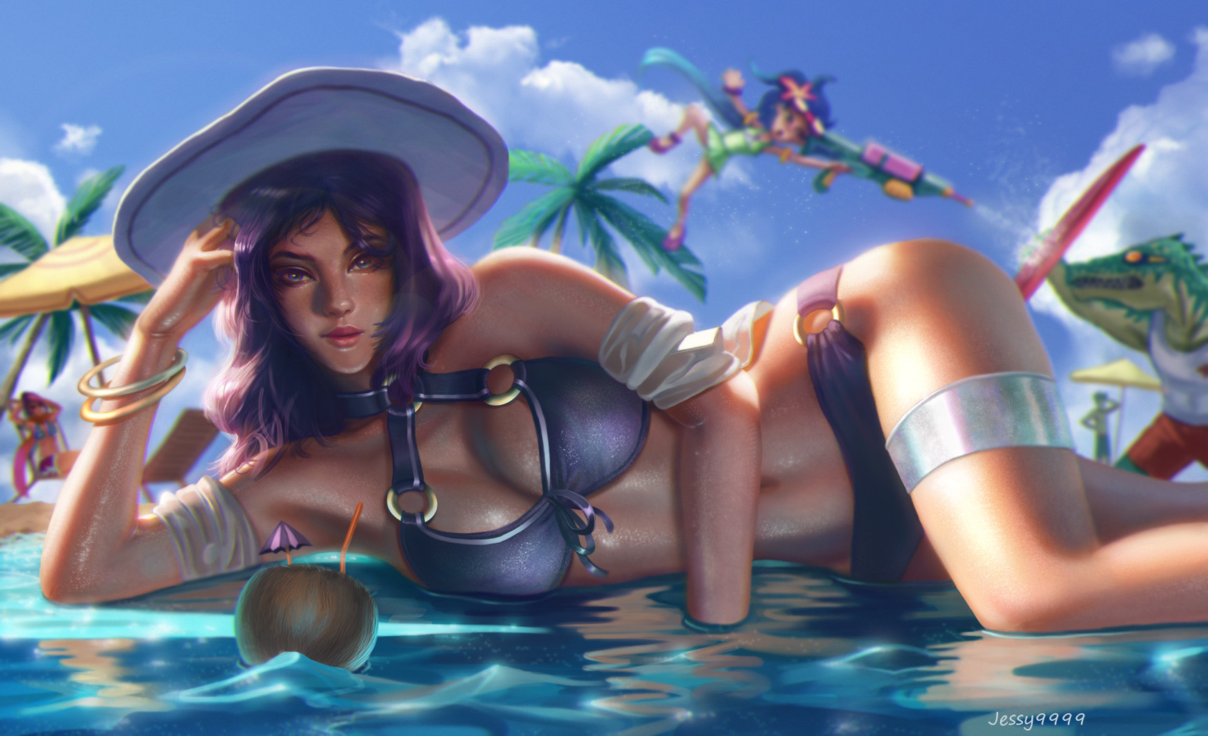 Pool party Caitlyn.