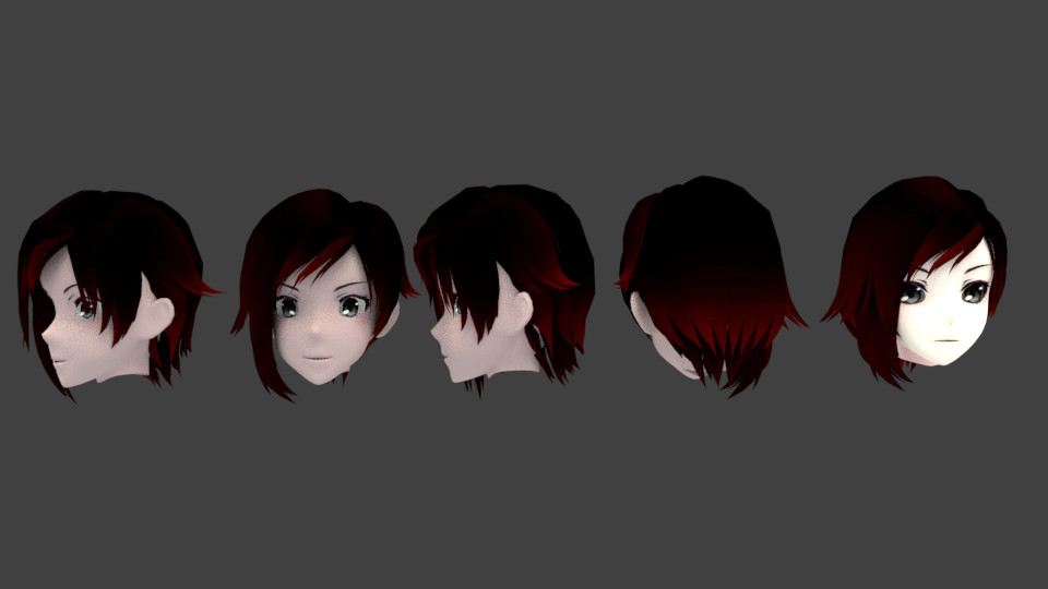 Turnaround of current head model, compared to Grimm Eclipse model.
