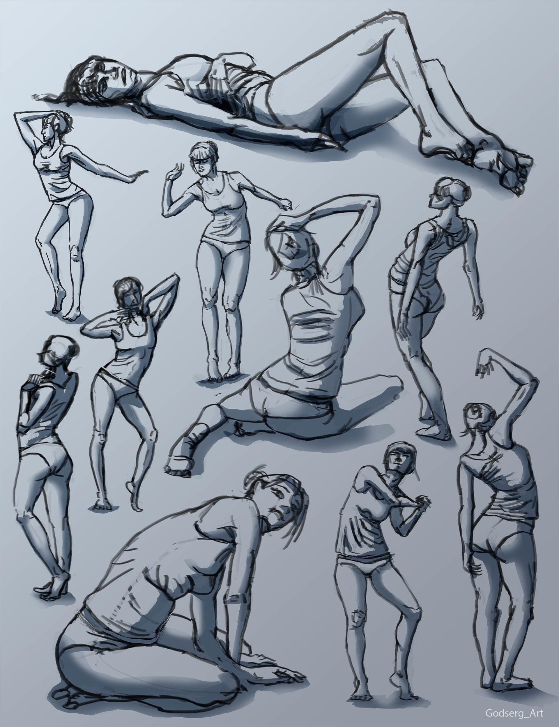 Godserg _art - Female figure sketches