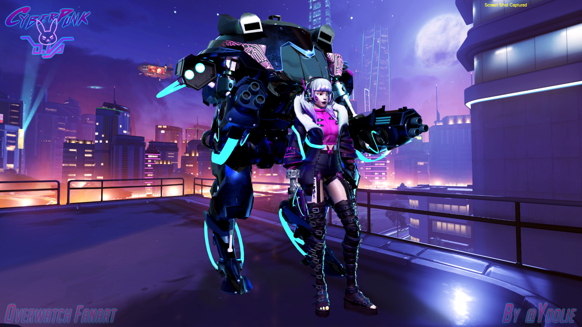 Yoolie - Overwatch Fanart: CyberPunk D.Va Skin