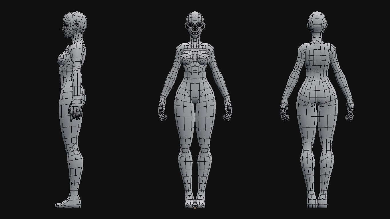 Andrew Chacon - Low-Poly Female Base Mesh