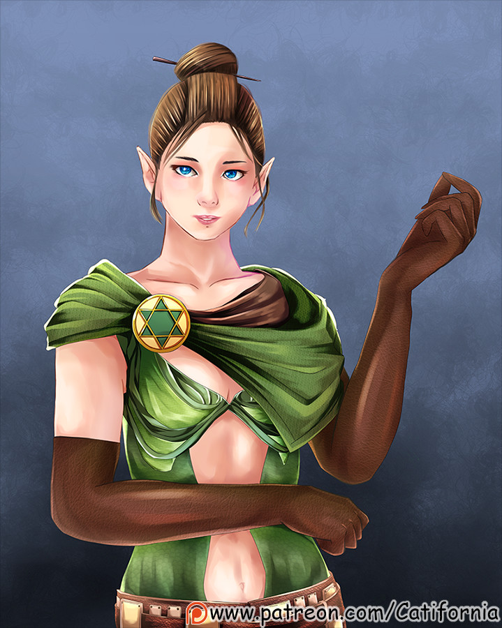 Artstation Female Elf With Blue Eyes Original Dungeons