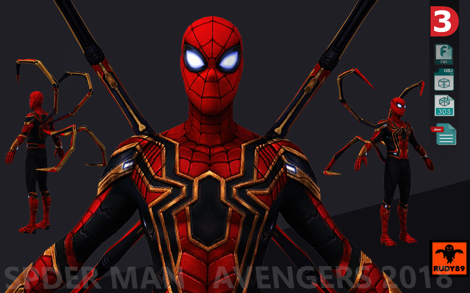 Stoian Rudolf Florian Spider Man Avengers 2018 3d Models Low Poly