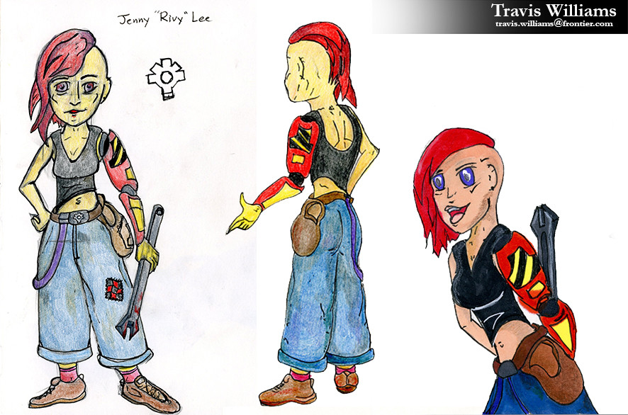 Jenny Lee: Orphan girl with a mechanical Brother that she built by herself.