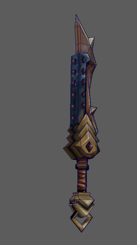 Artstation Fantasy Sword Low Poly Handpainted Texturing