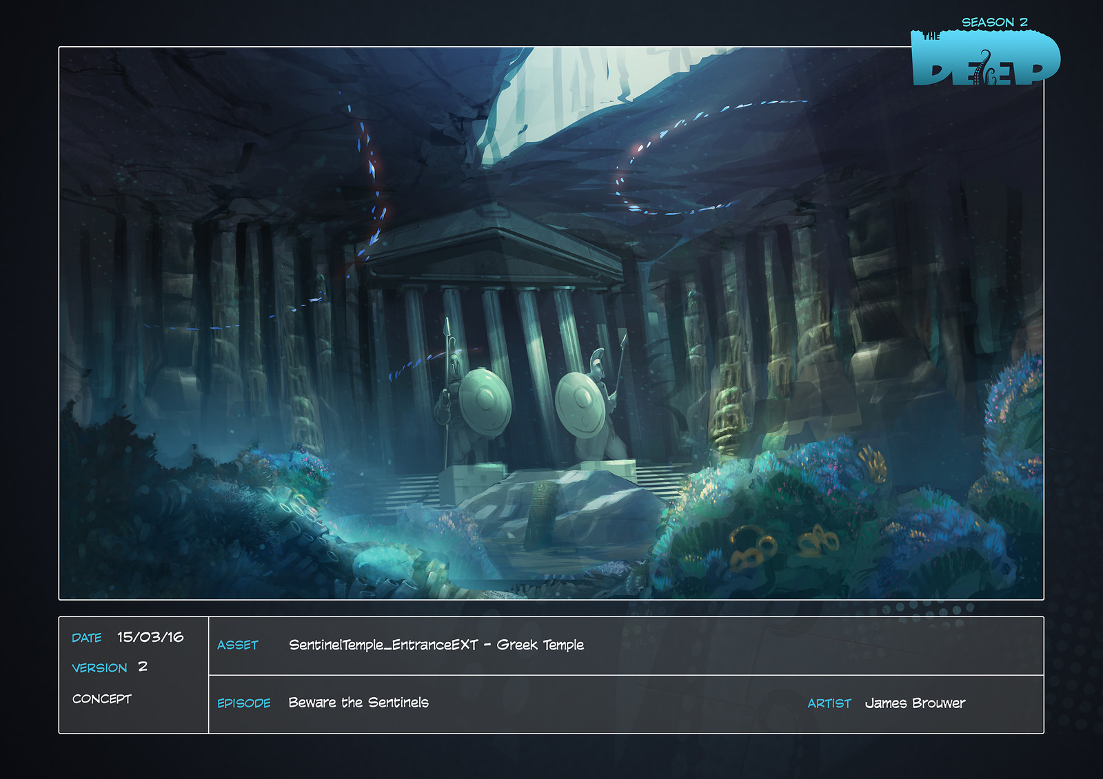 Concept for the underwater tomb/temple in season 2 episode "Beware the Sentinels".