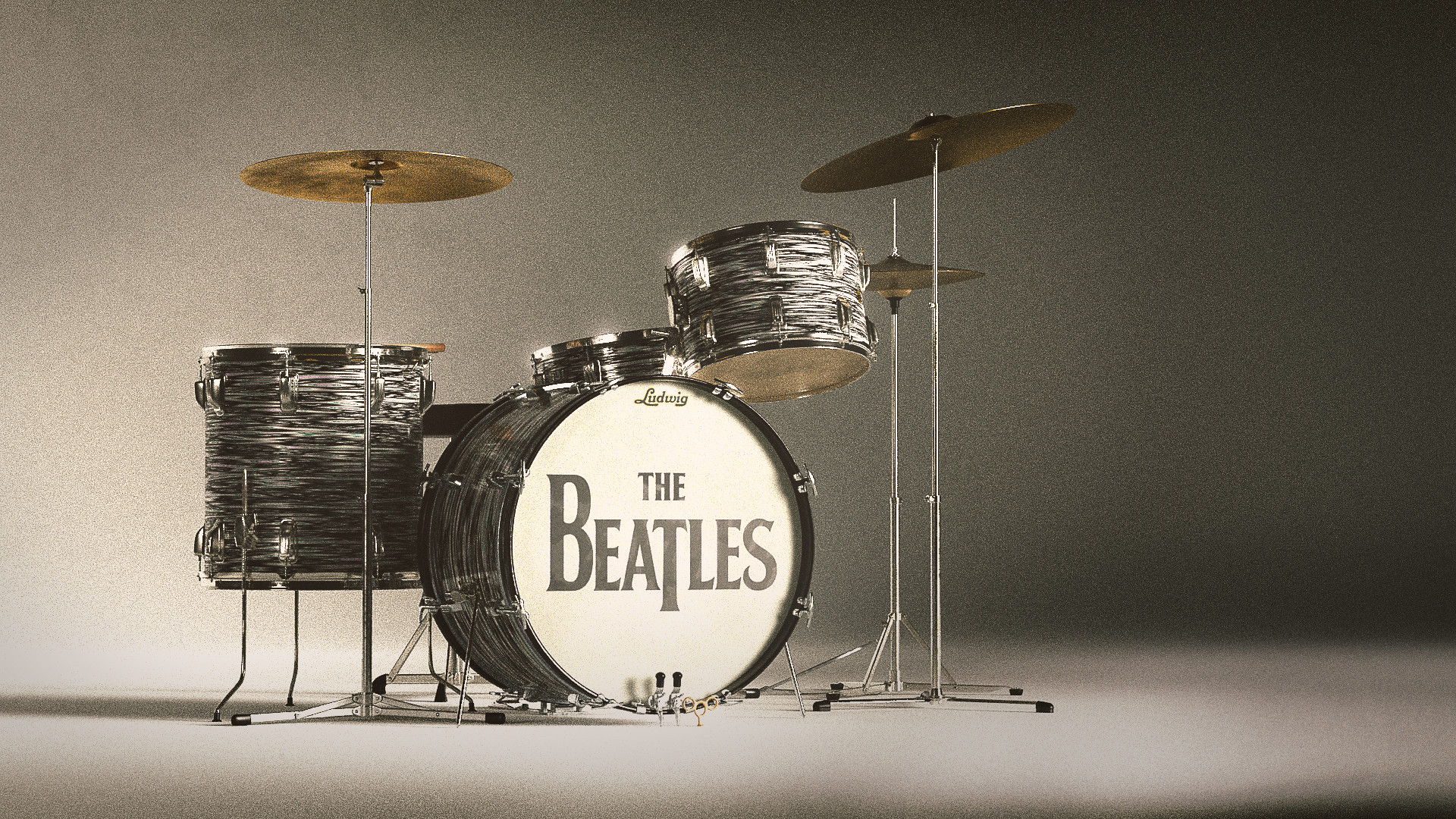 Taylor Cooper The Beatles Ludwig Oyster Black Pearl Drum Kit 3d Model
