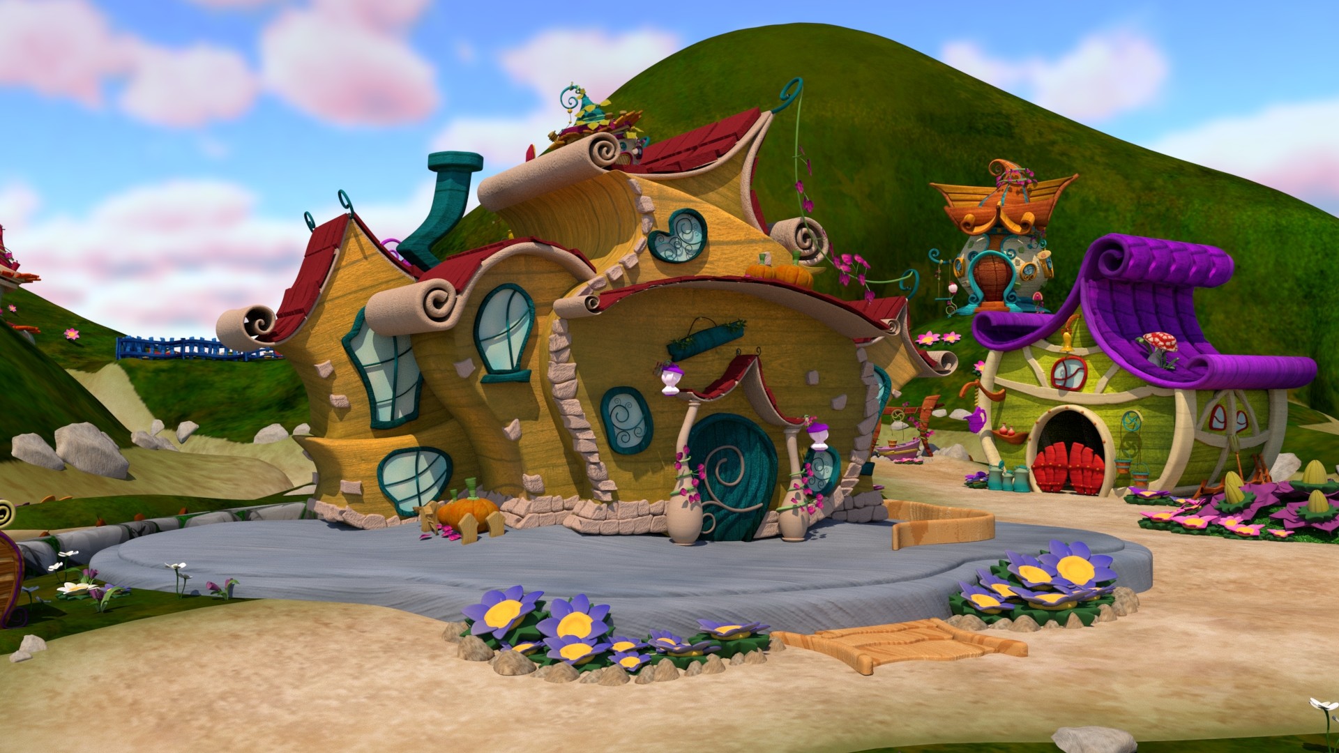 Artstation 3d Cartoon House Extrior Rhymes Heba Fahmi