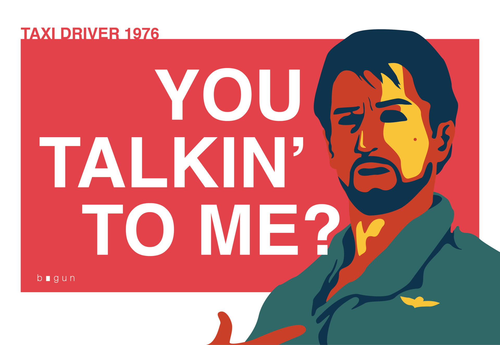 Bigun Art Taxi Driver 1976 Movie Minimal Pop Art