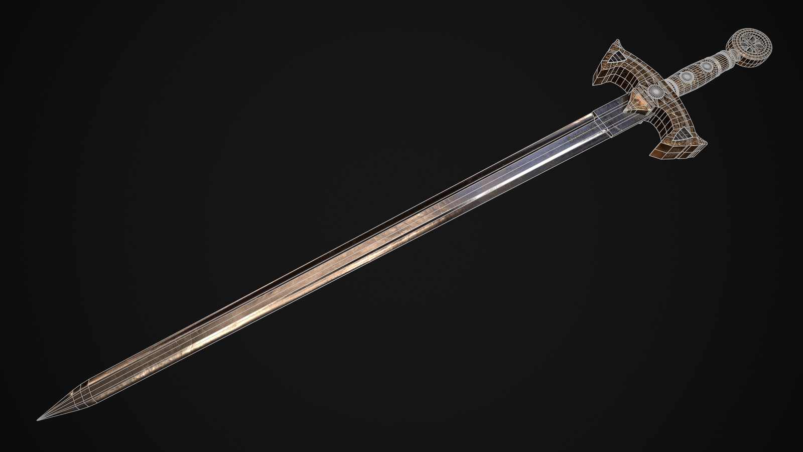 Knights Templar Sword - Wireframe