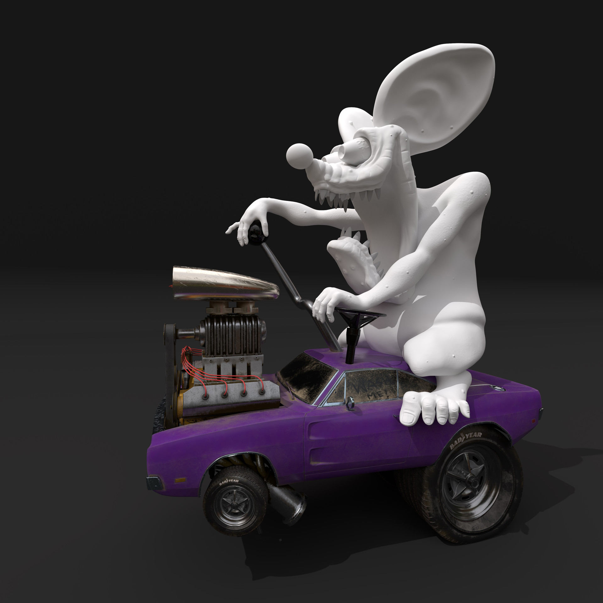 Auto World Rat Fink Lucky No. 13 Fire Truck – 3DRetro