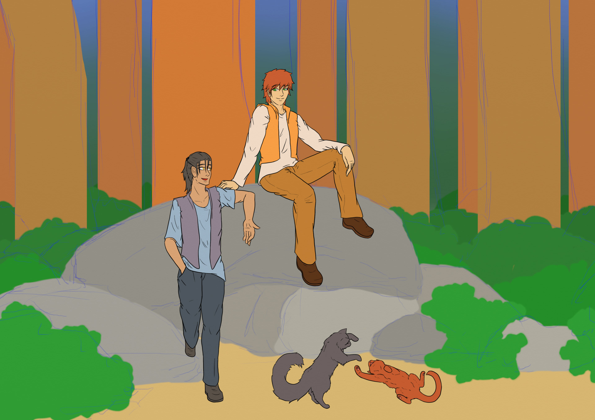 Artstation Firestar And Greystripe As Humans Kiera Balko