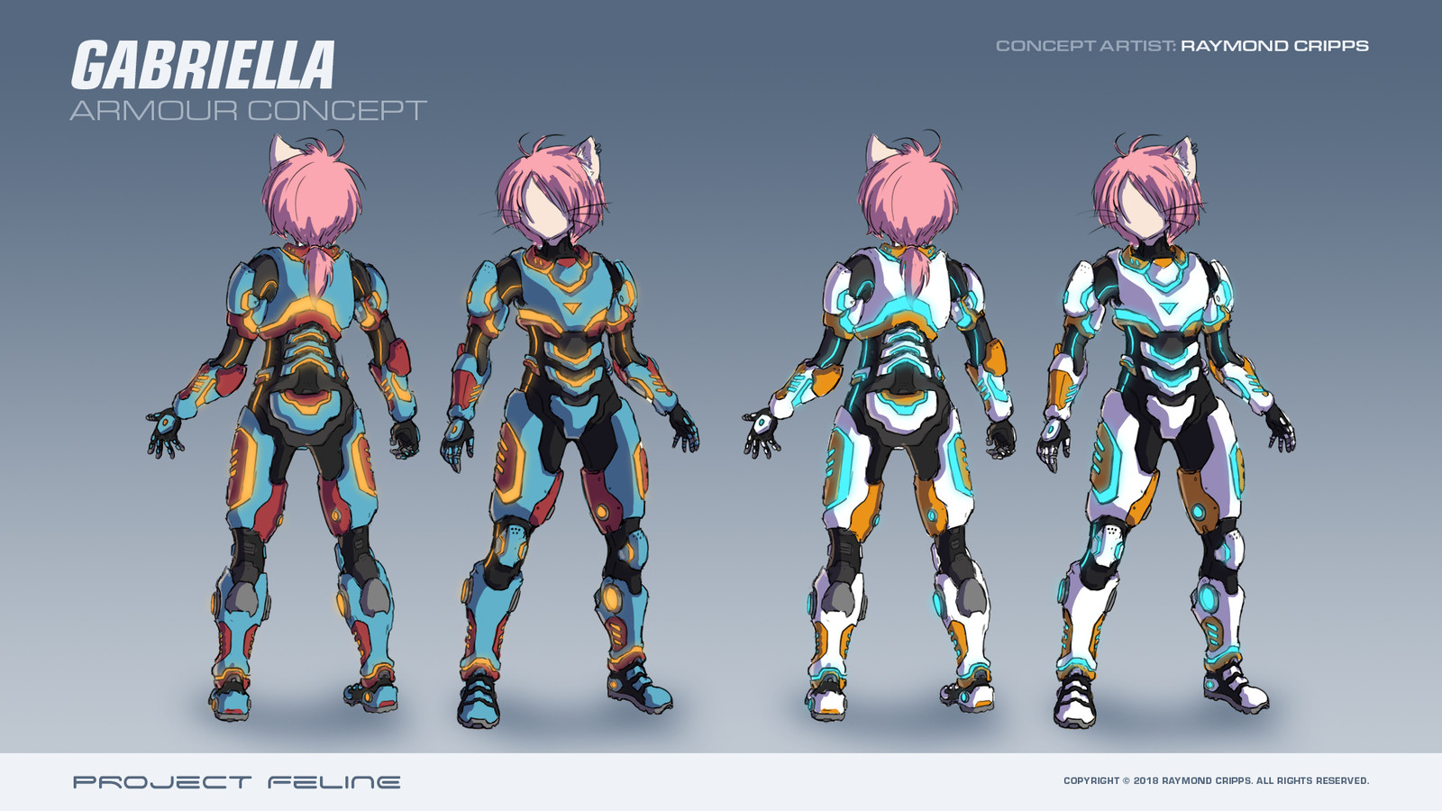 Initial concept for the amour the protagonist is to wear.