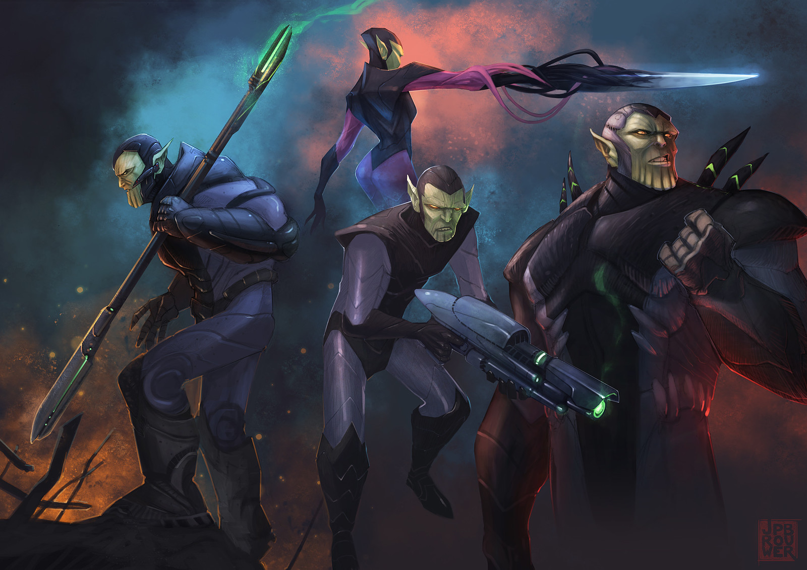 Skrull character and weapon concepts
