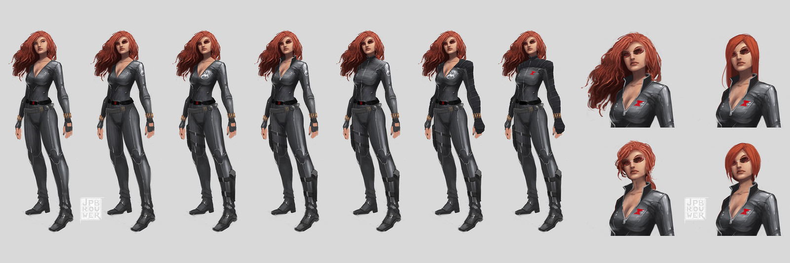 Black Widow character and costume concepts