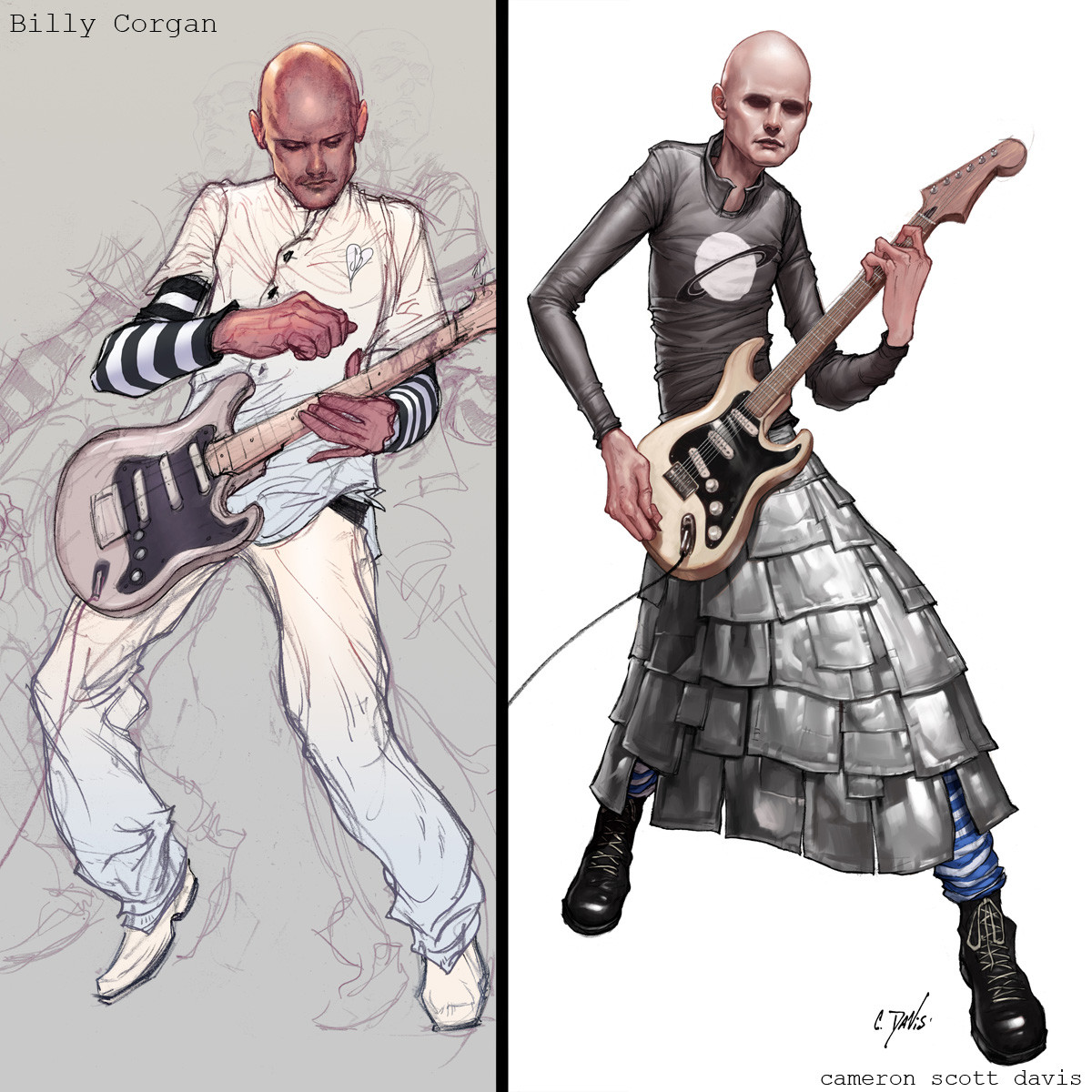 Billy Corgan concept art for Guitar Hero