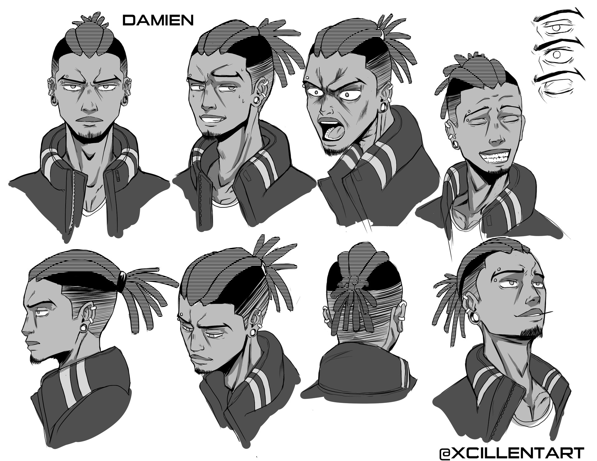 ArtStation - Damien Expression Sheet