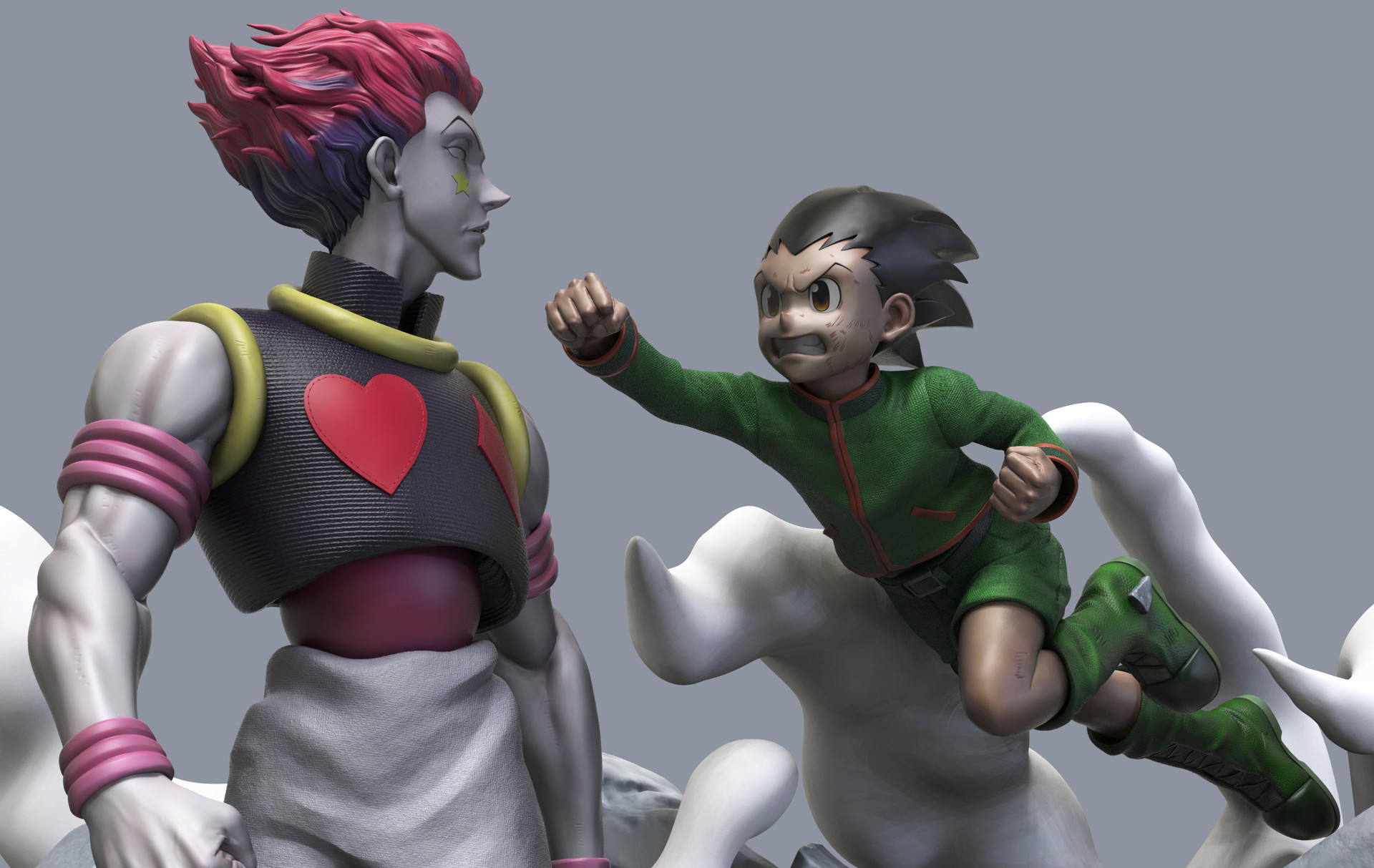 Artstation Hunter X Hunter Gon Vs Hisoka Diorama 1 6 Carlos Valero