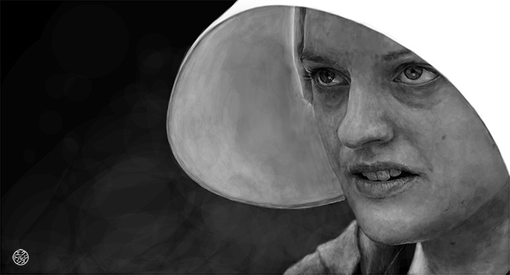 Artstation Offred Elisabeth Moss Speed Painting Hector Jenz