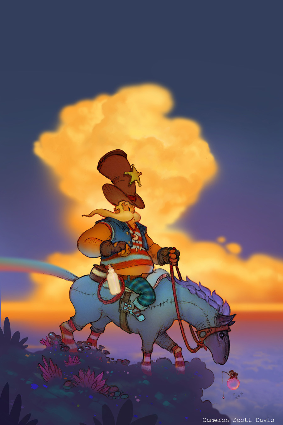 Final linework and color block in. The Sheriff and Somnus 
