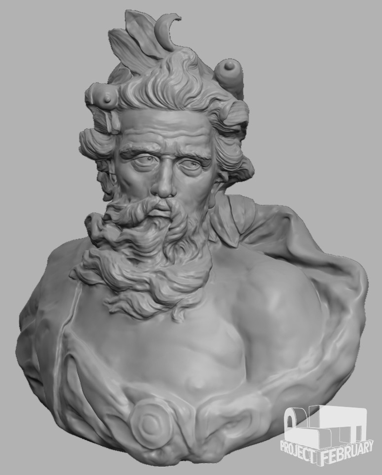 ArtStation - Bust of Neptune WIP
