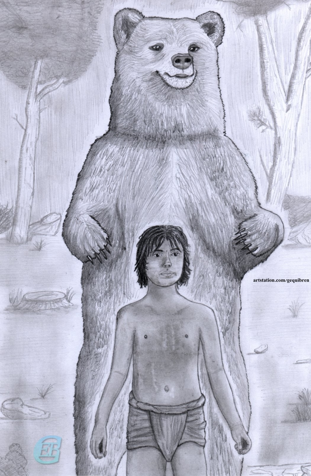 Kieran Rynhart Artist - Mowgli - character sketch | Facebook