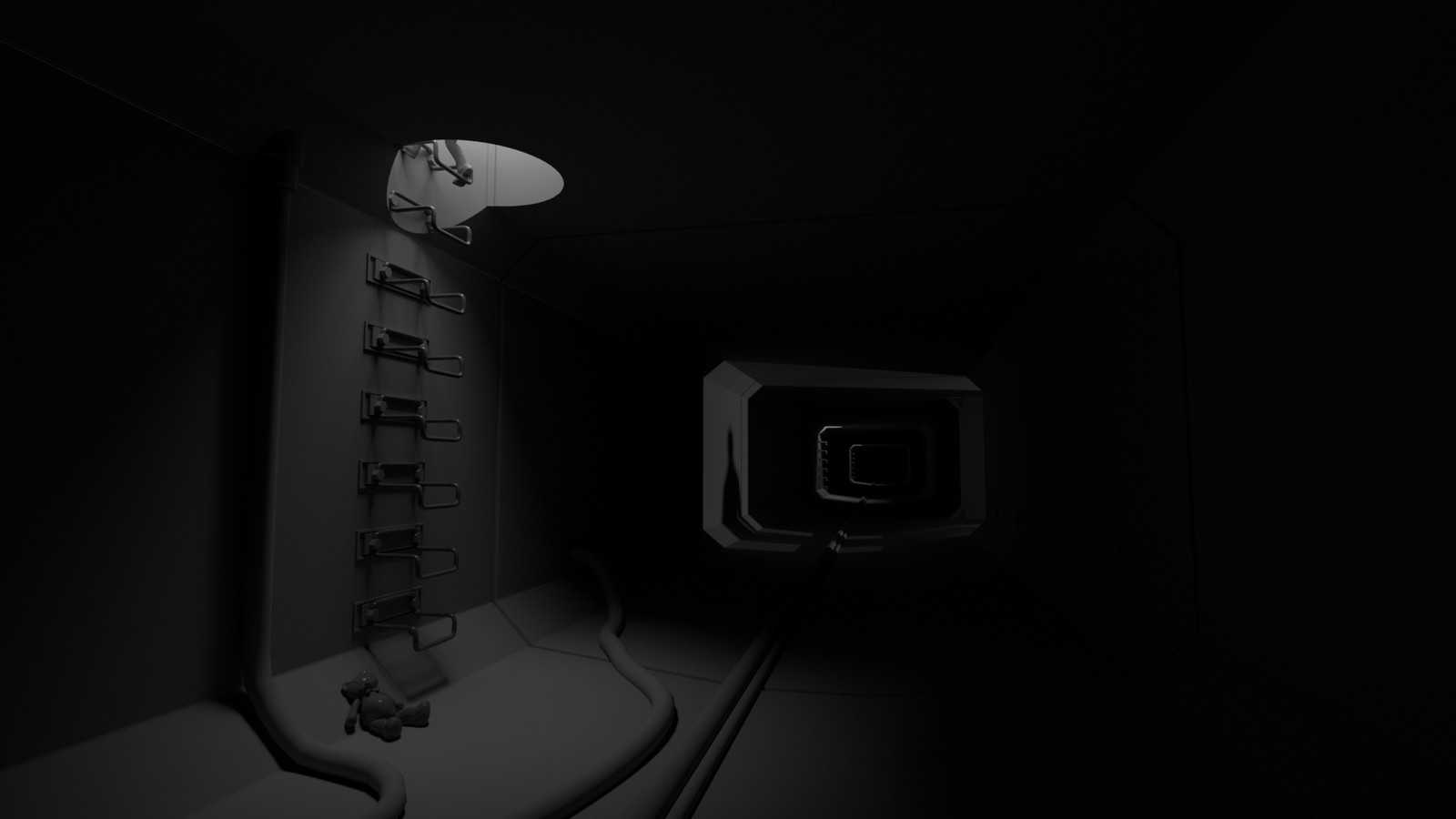 Inspired by film noir and trying to tell a story with very little.
Phrase: Desperate Hallway
Time: 3 hours