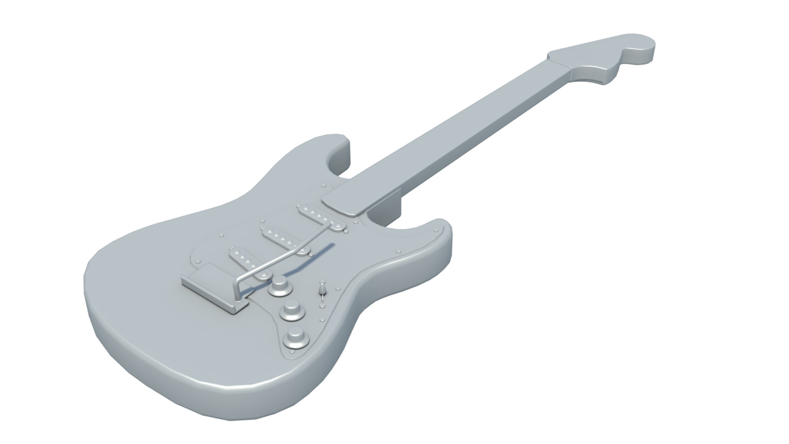 Even though the final art is entirely vector, I modeled the guitar in 3D to be sure I got the perspective right. modeled and rendered in Modo.