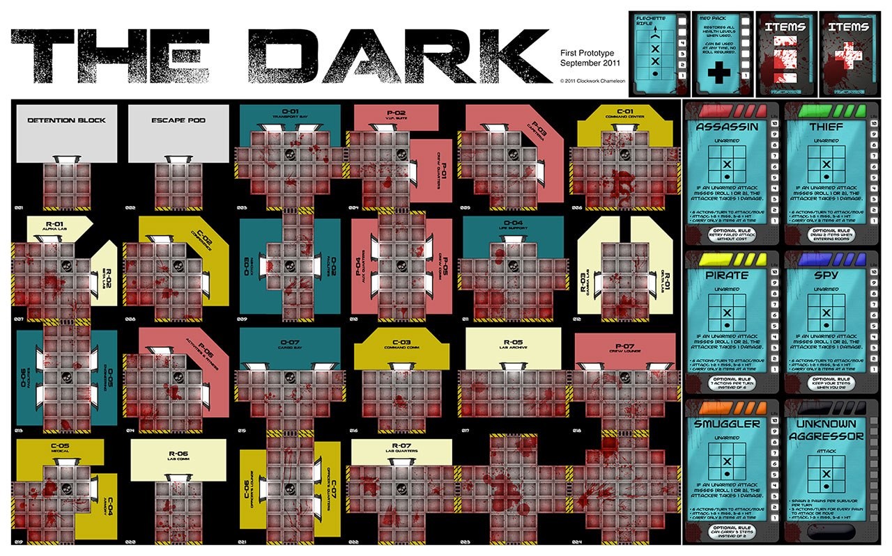 The Dark (working title) - A tile based, card driven board game based on the idea of a escaping from a monster horde. I'd still love to finish this some day, it was actually fun despite being a bit rough around the edges.