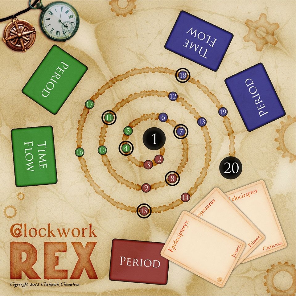 Clockwork Rex - A steampunk dinosaur themed abstract board game. It was a lot of fun to work on, but it never quite worked right as a game.