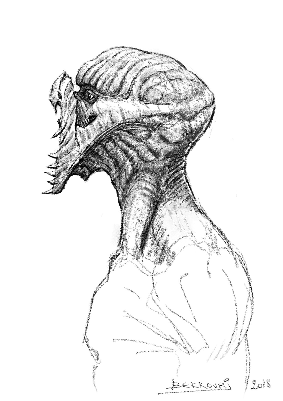 Artstation Mutant Creature Pencil Sketch Bekkouri Ikbal