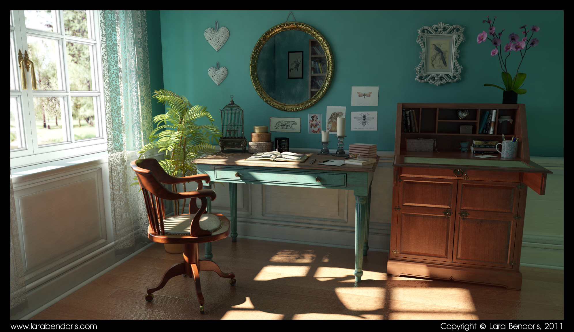 Interior modelling, texturing and lighting study 