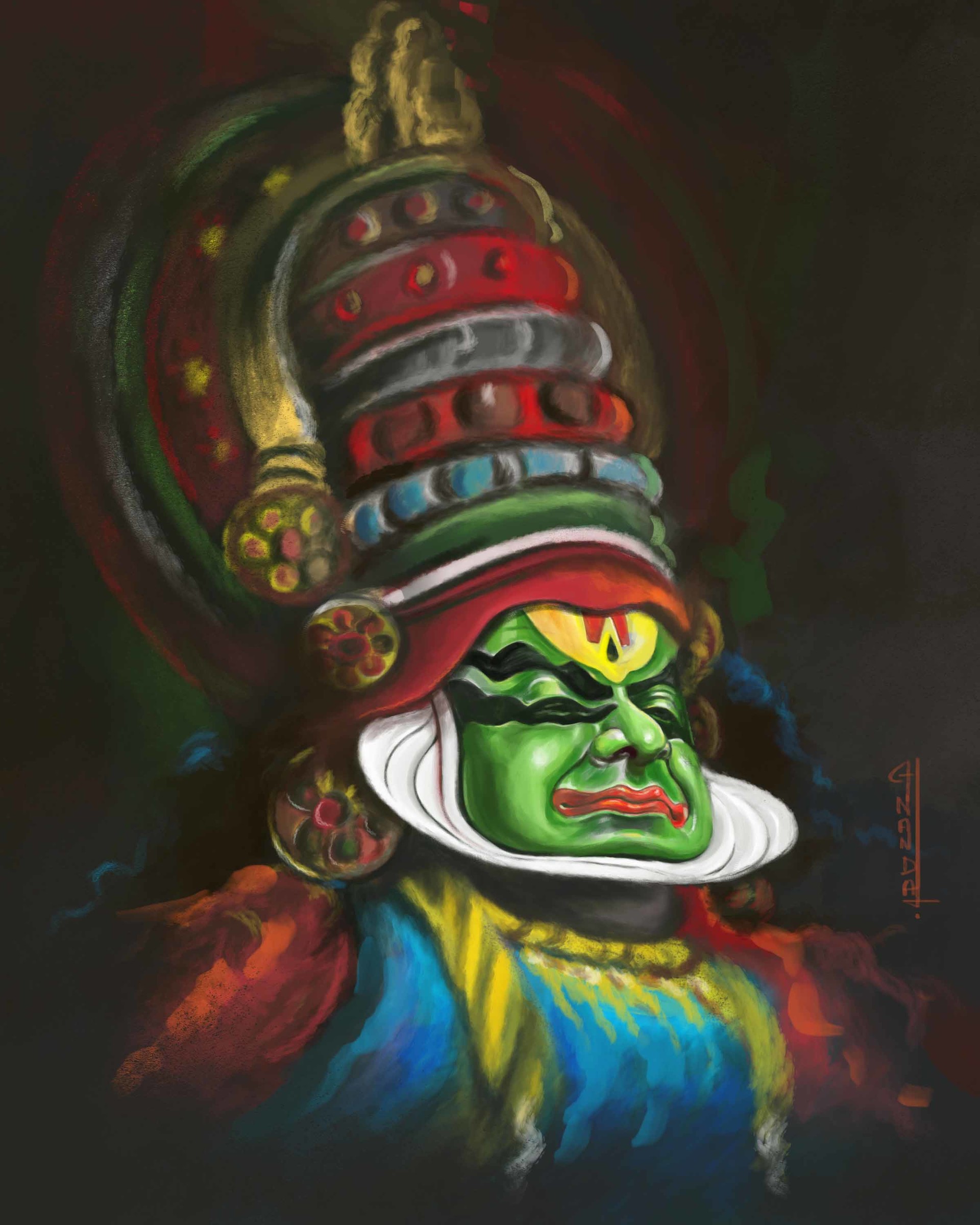 Artstation Digital Speed Painting Kathakali Ananda Goswami