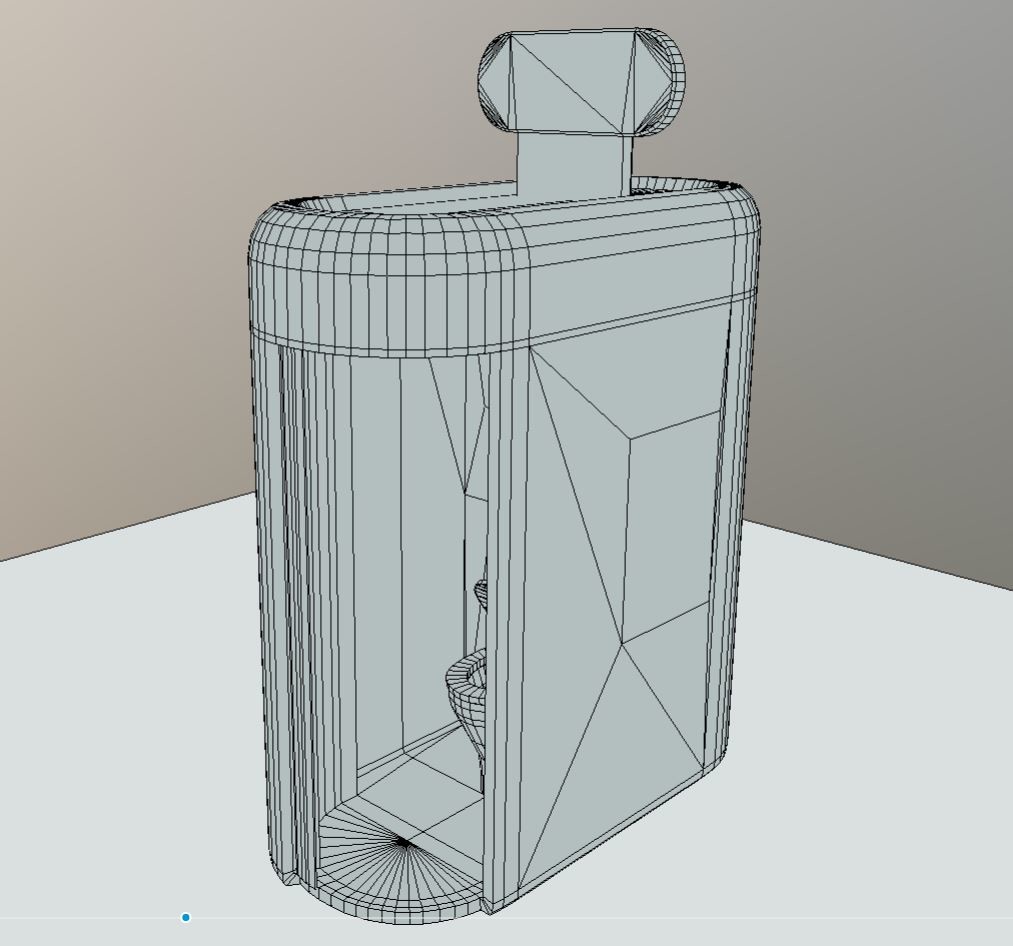 Low-poly version with wireframe view