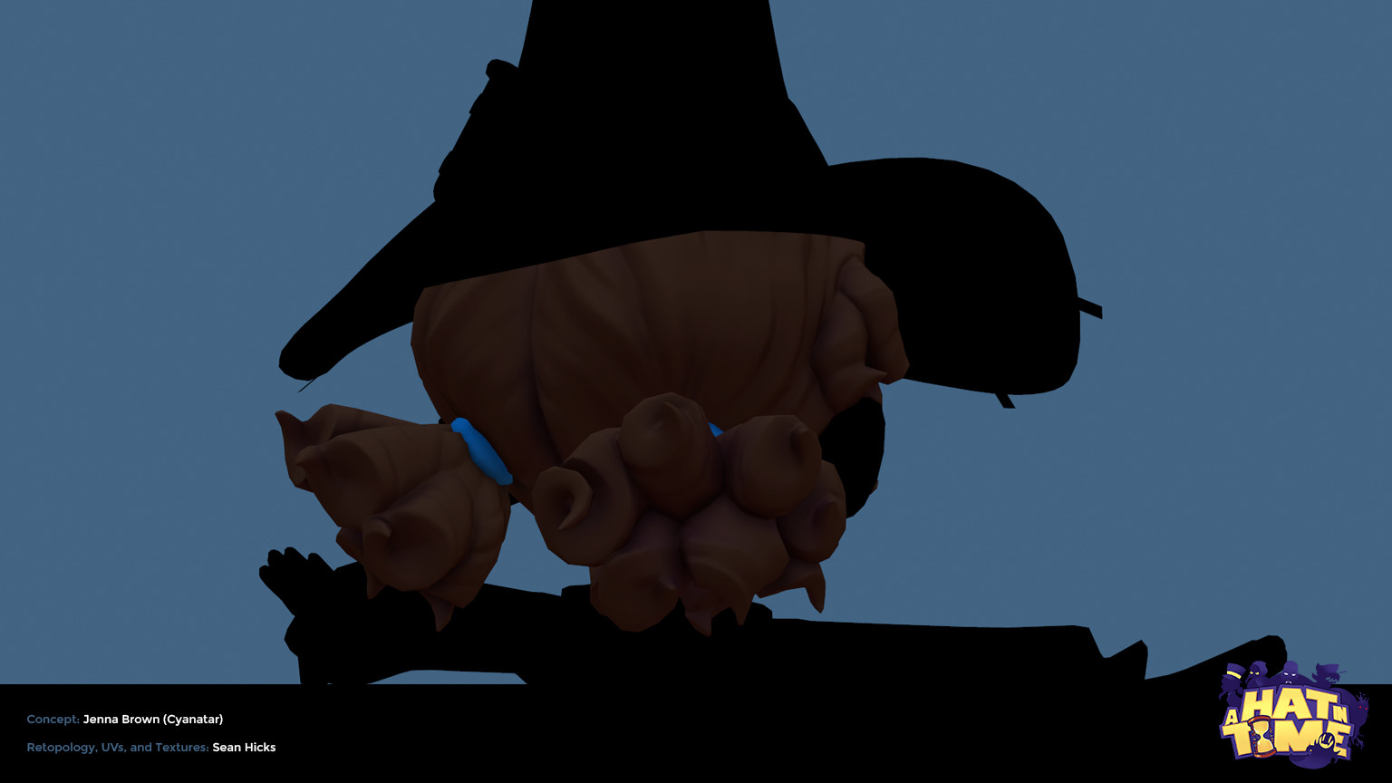 View of the Witch Hat Hair Varient (Game Mesh) in Marmoset.